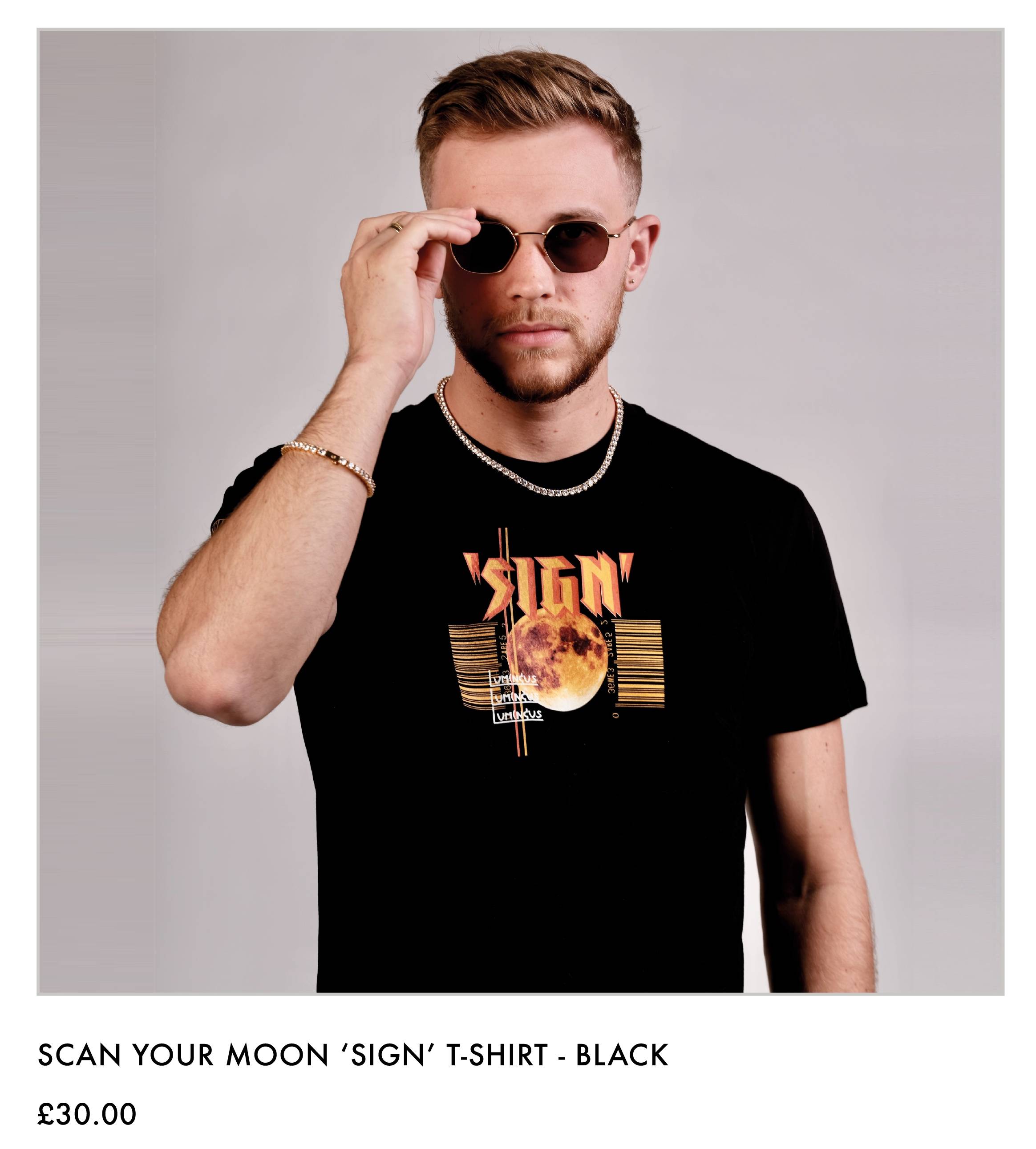 Scan Your Moon 'Sign' T-shirt - Black