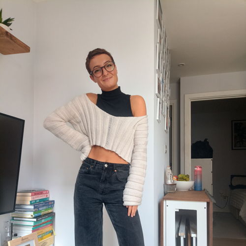 Strickmuster: Gemütlicher kurzer Pullover