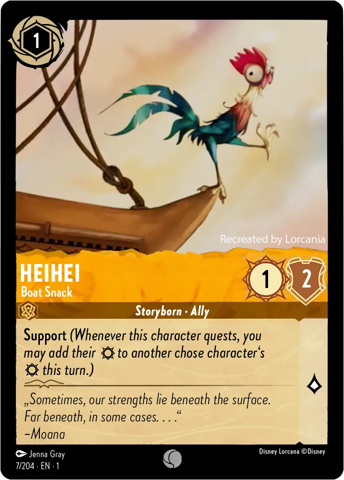 Heihei card from Disney's Lorcana: The First Chapter.