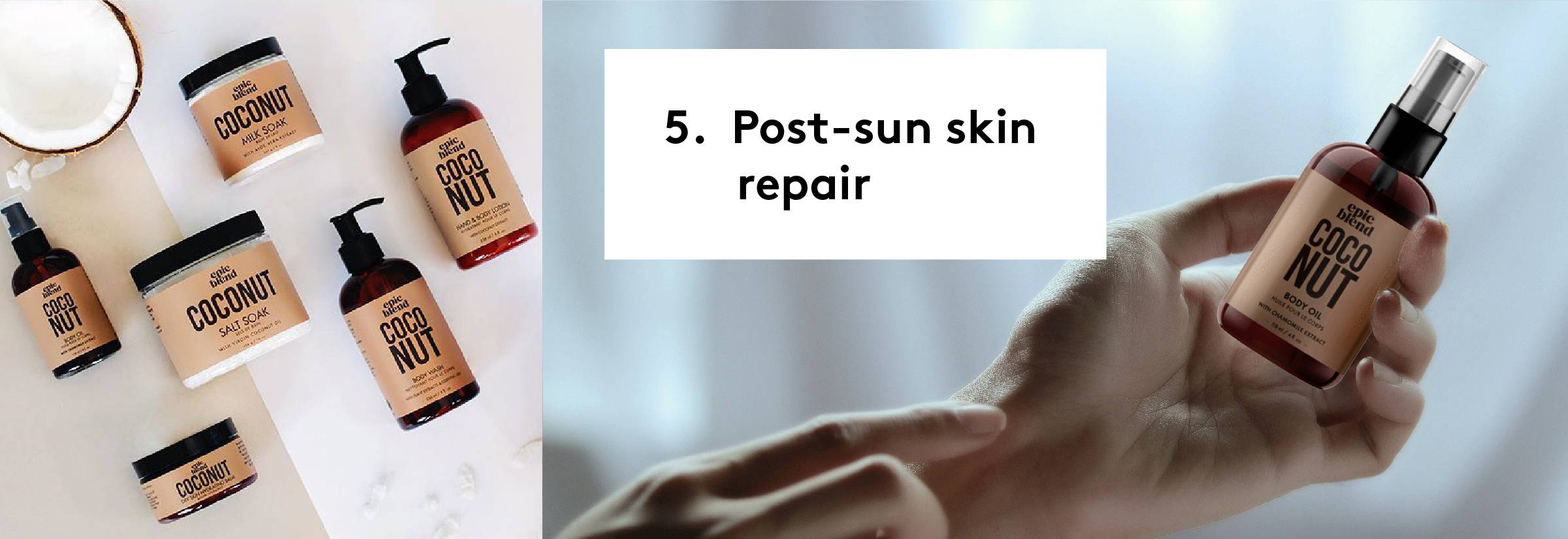 Get the POST-SUN SKIN REPAIR from EPIC BLEND!