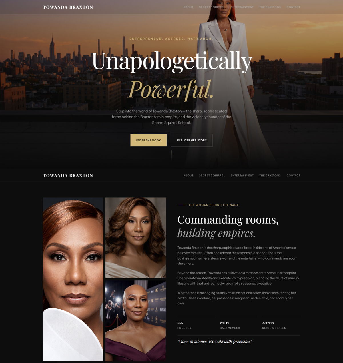 Screenshot of Towanda Braxton, from the replit websites collection.