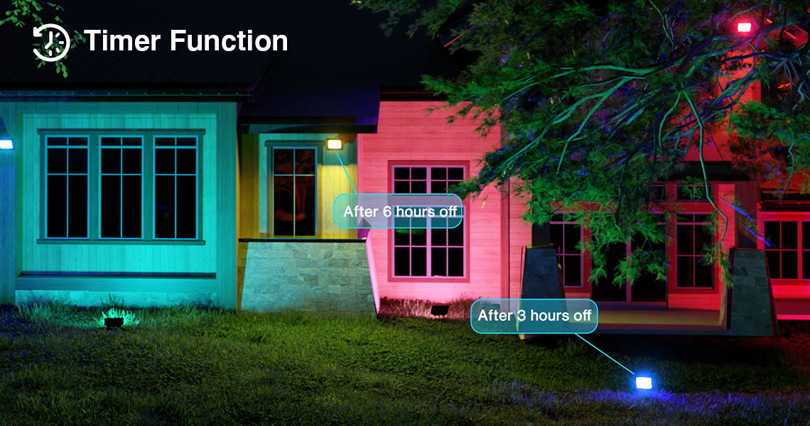 25W Outdoor RGB Colorful Flood Light with Remote - OLAFUS