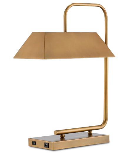 Andover Antique Brass Desk Lamp Column