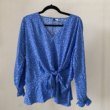 Blaue Polka-Dot-Bluse H&M