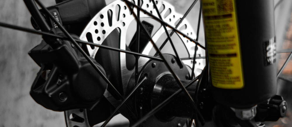 Bike disc brakes close up