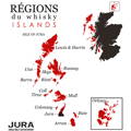 Carte région du Whisky Islands localisation de la distillerie écossaise Isle of Jura