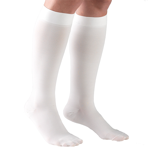 Knee High Closed Toe Medical Stockings in White