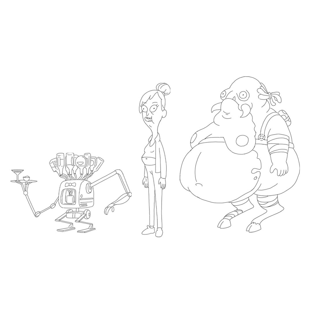 Image of Rick and Morty Character Design Test