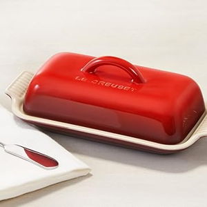 Le Creuset Stoneware Heritage Butter Dish, Cerise