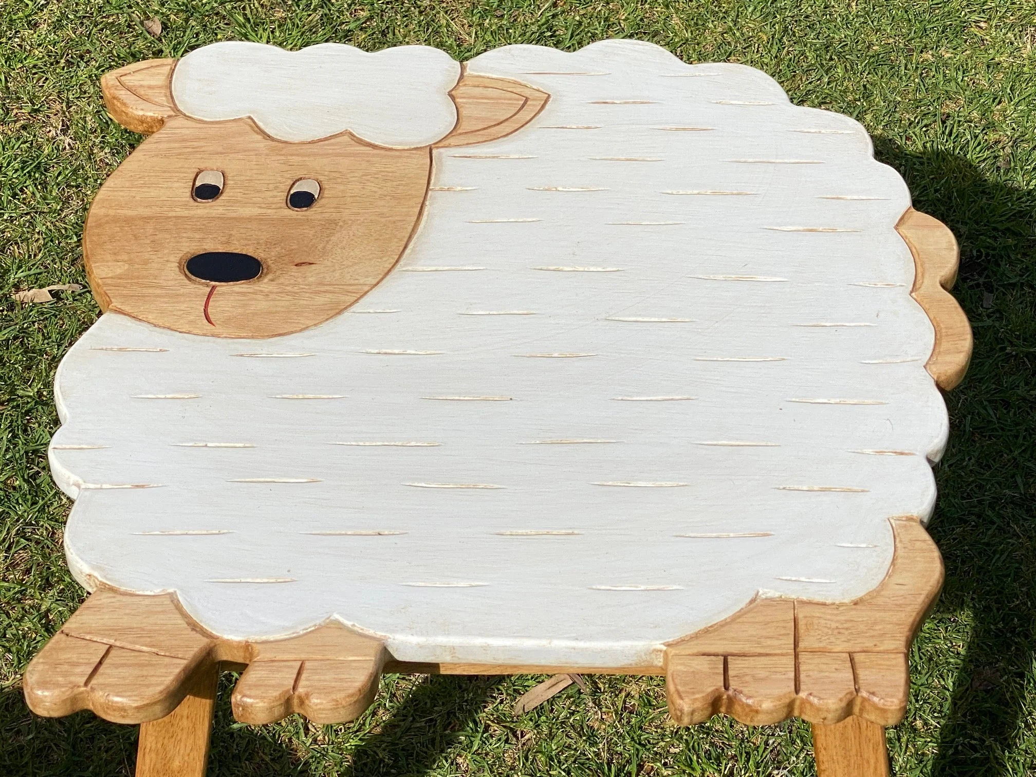 Children’s wooden sheep lamb table Shaun the Sheep theme - Image 4