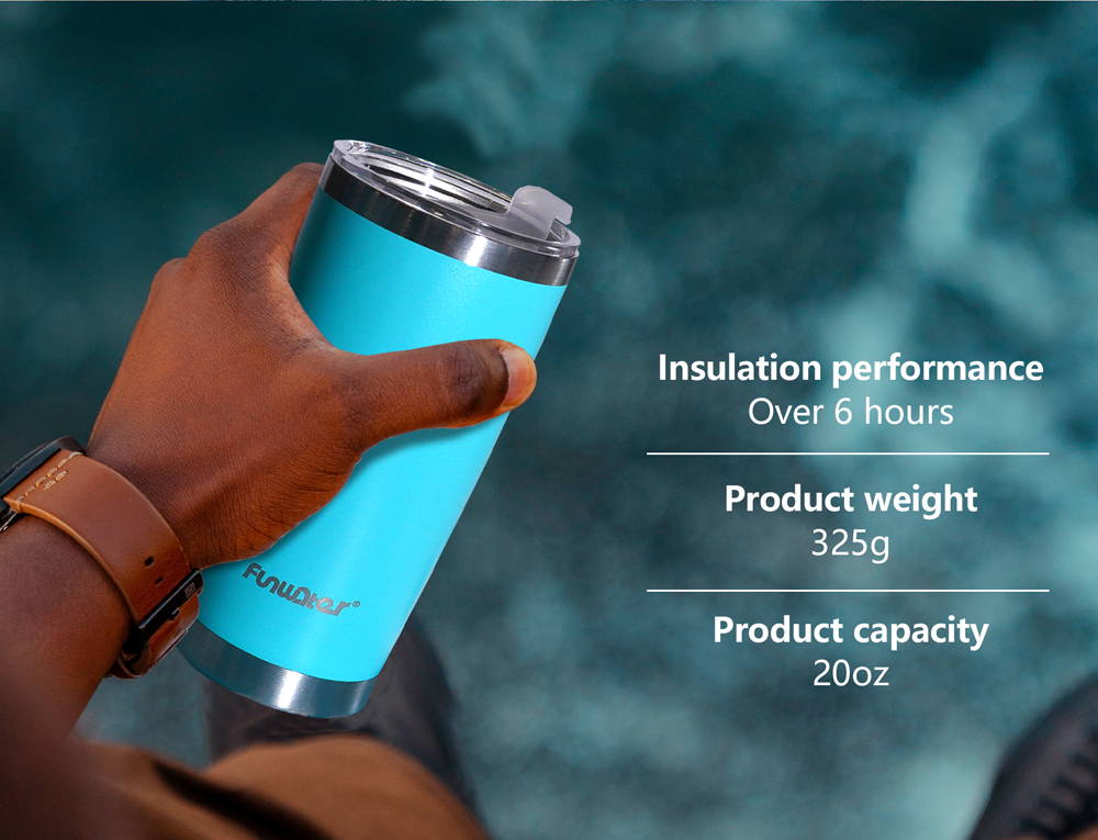 The Funwater magnetic water cup is lightweight and made of 304 stainless steel