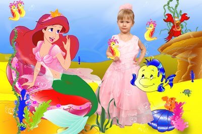 PSD исходник для монтажа скачать в Фотошоп - русалочка