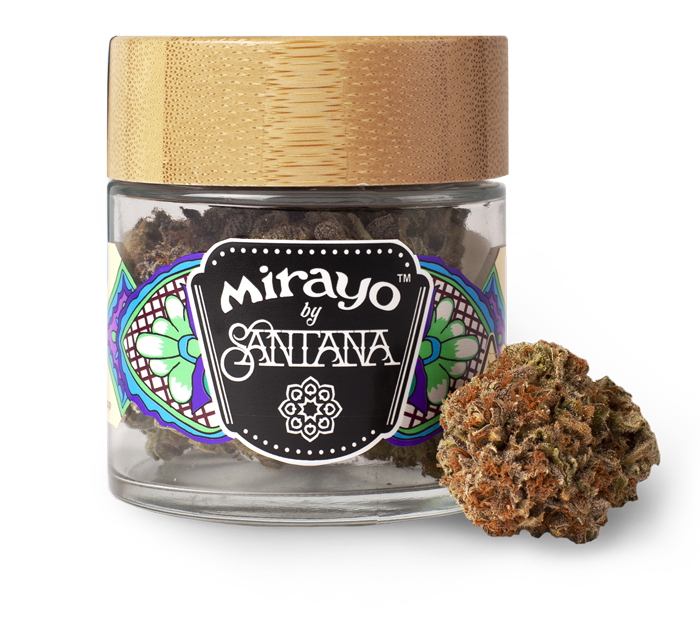 image of Mirayo indica cannabis jar and flower