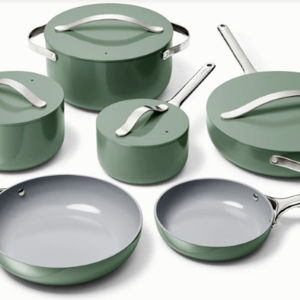Ceramic Cookware & Minis Set | Nonstick Pots & Pans Set | Non-Toxic | Sage