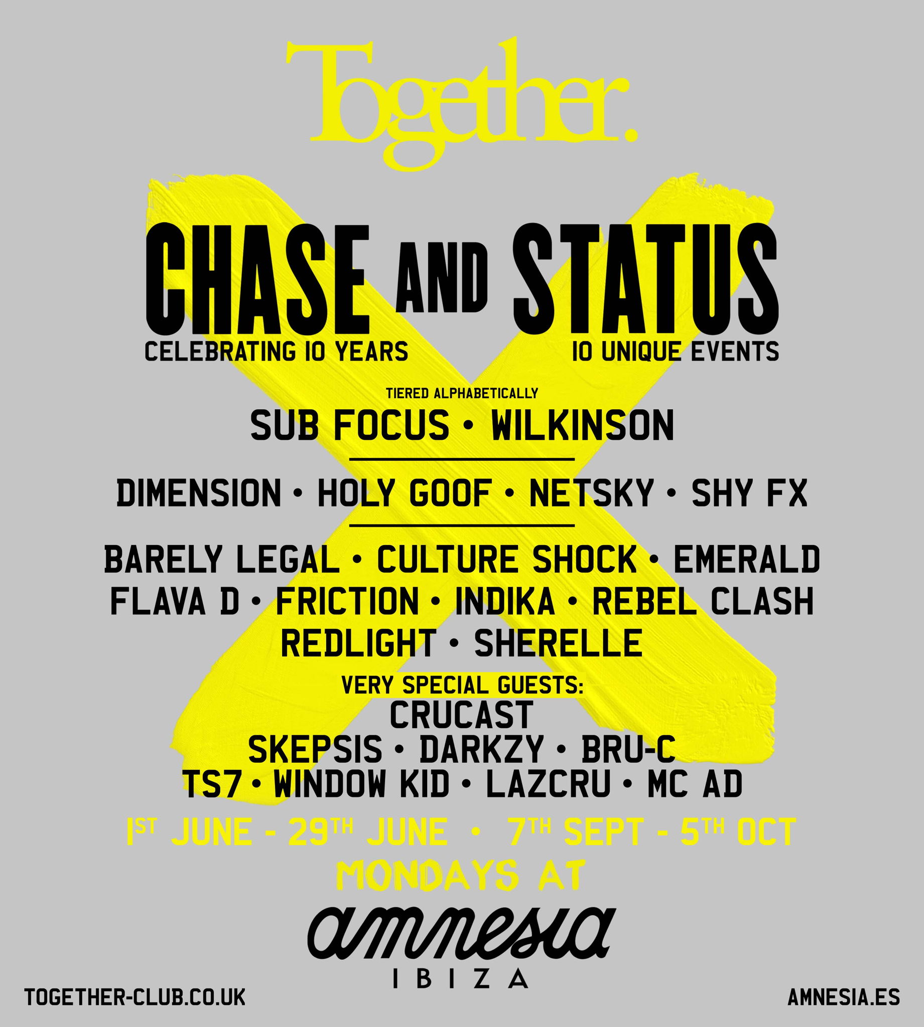 cartel artistas fiesta Together Amnesia Ibiza 2020