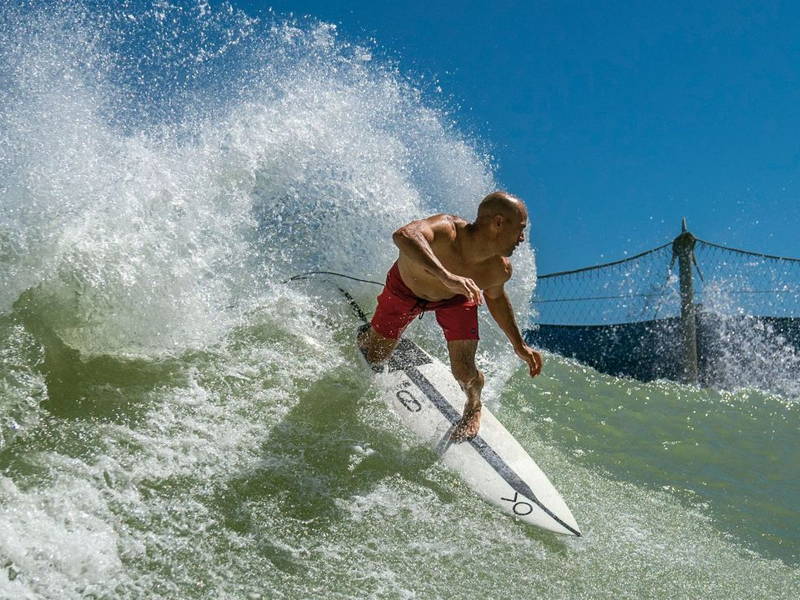 Man surfing a wave