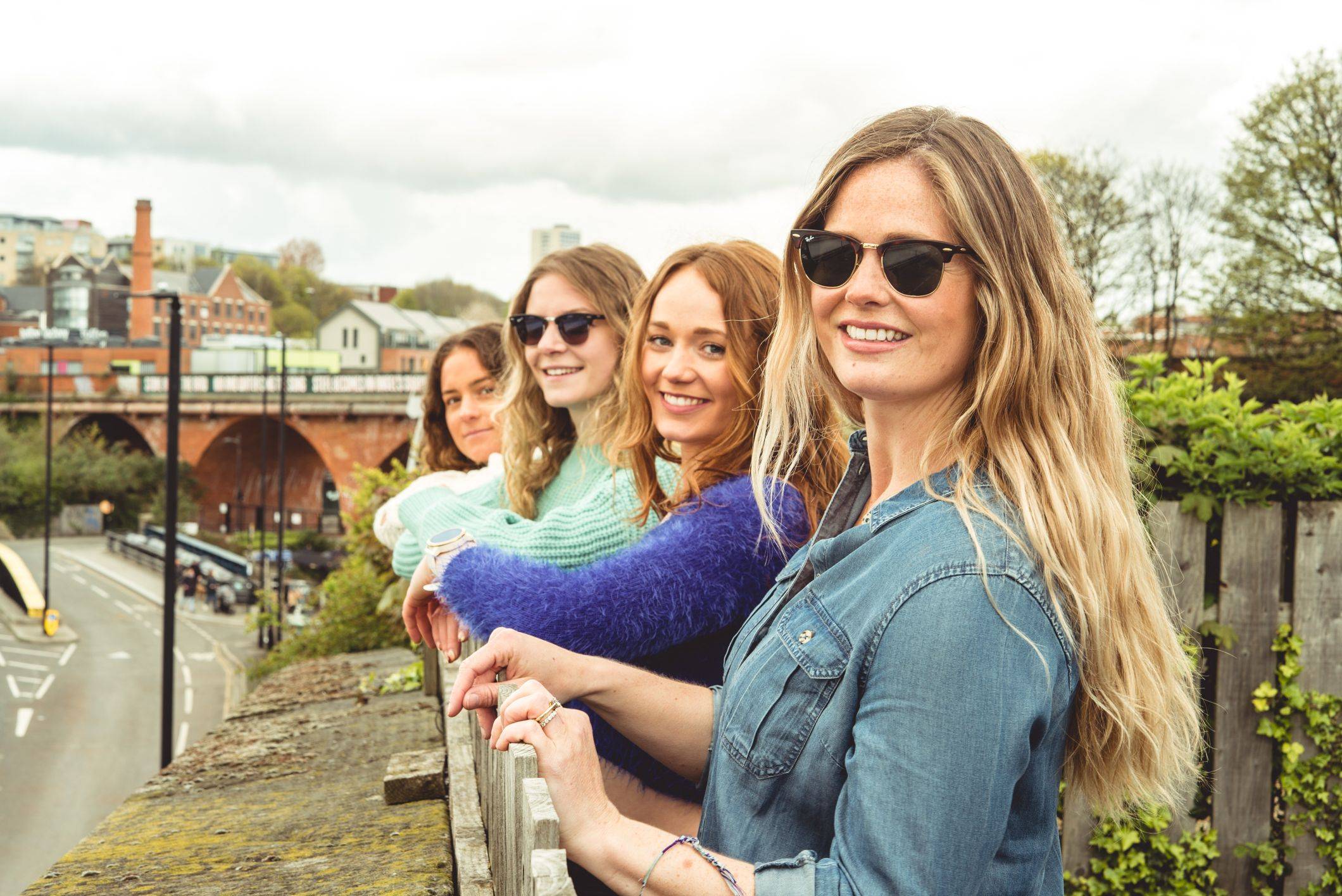 Image of four girls with wavy hair 