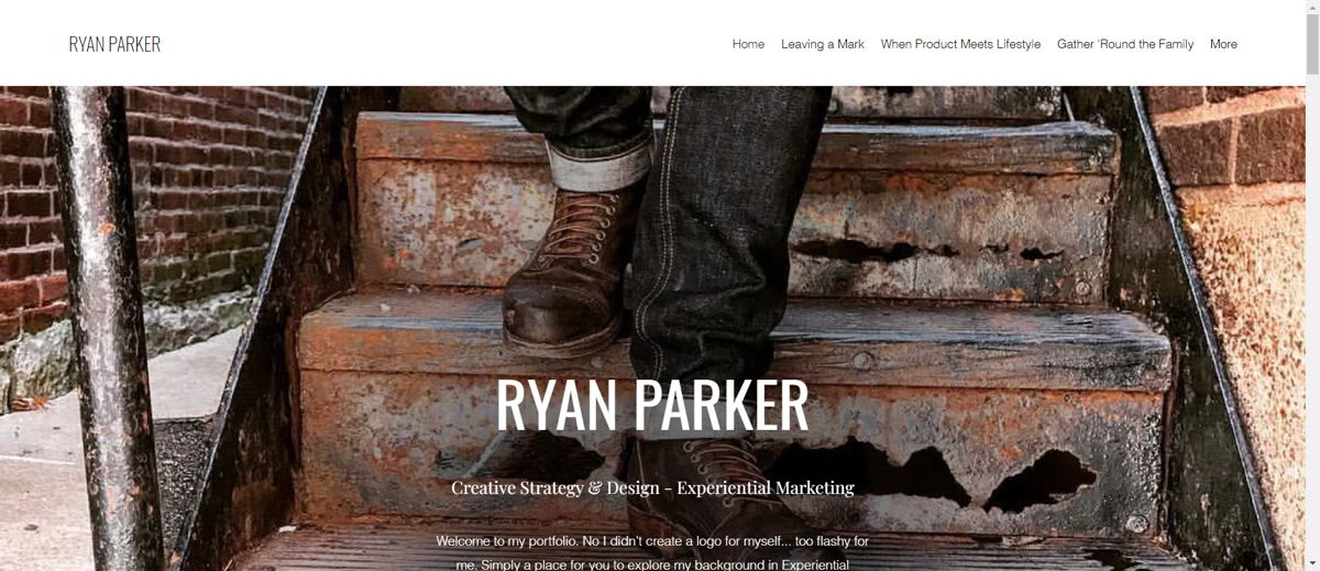 Screenshot of Ryan Parker, from the resume websites collection.