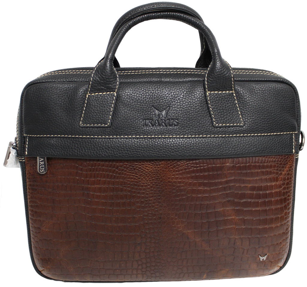 Quality Full Grain Leather Laptop Shoulder Bag - Image 2