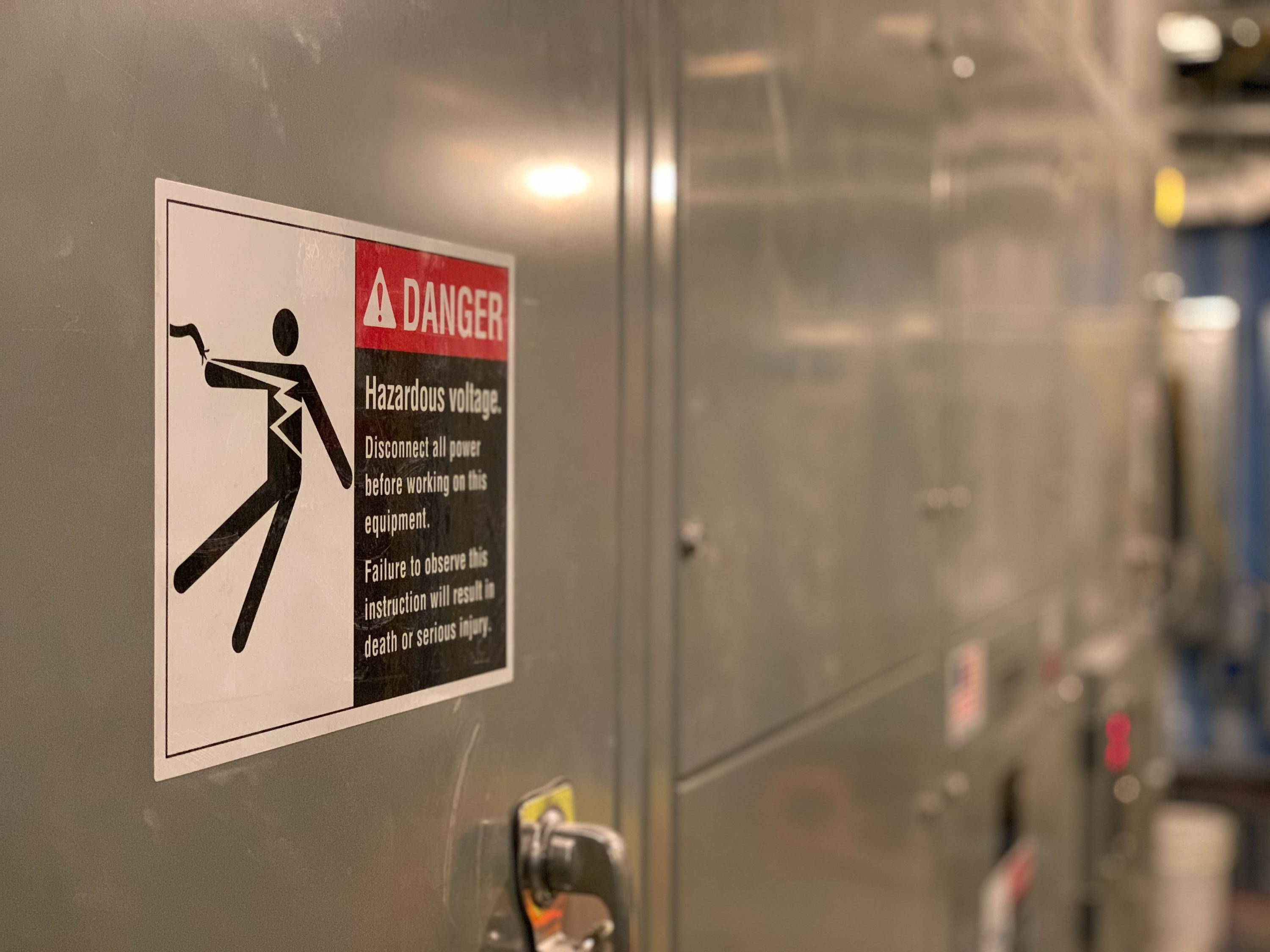 hazardous voltage sign