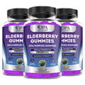 ELDERBERRY GUMMIES FOR IMMUNE SUPPORT WITH ZINC VITAMIN C KIDS and ADULTS - 60 CT