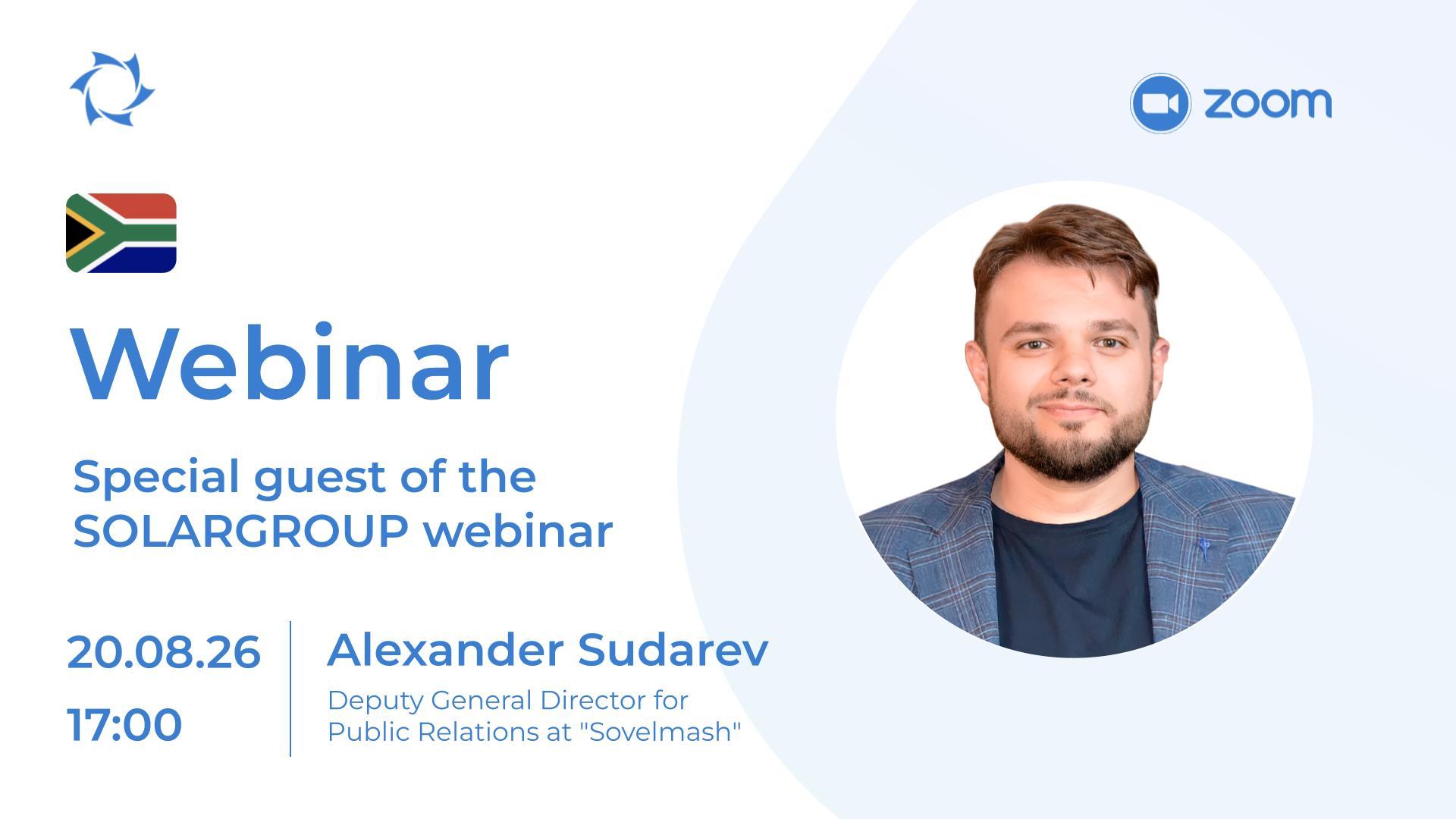Republic of South Africa. Special guest of the SOLARGROUP webinar