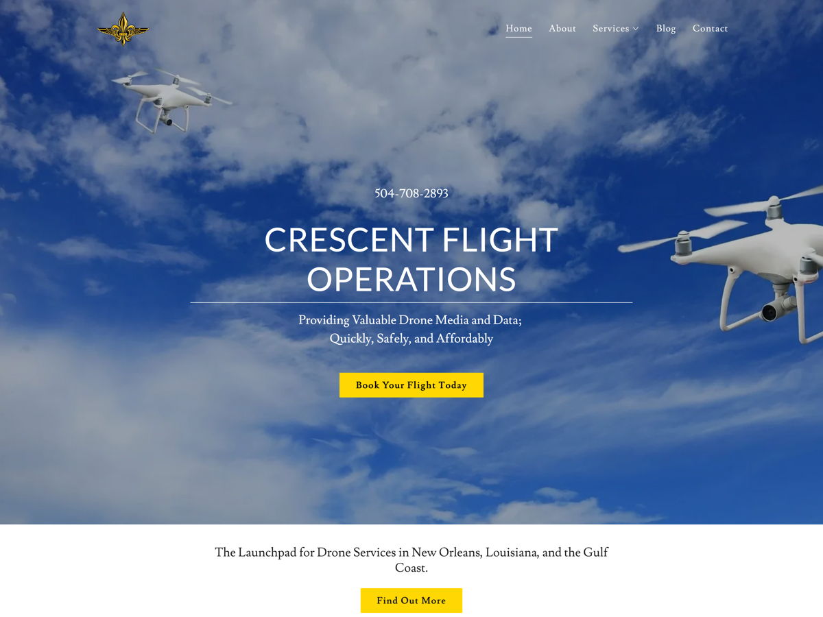 Screenshot of Crescent Flight Operations, from the godaddy websites collection.