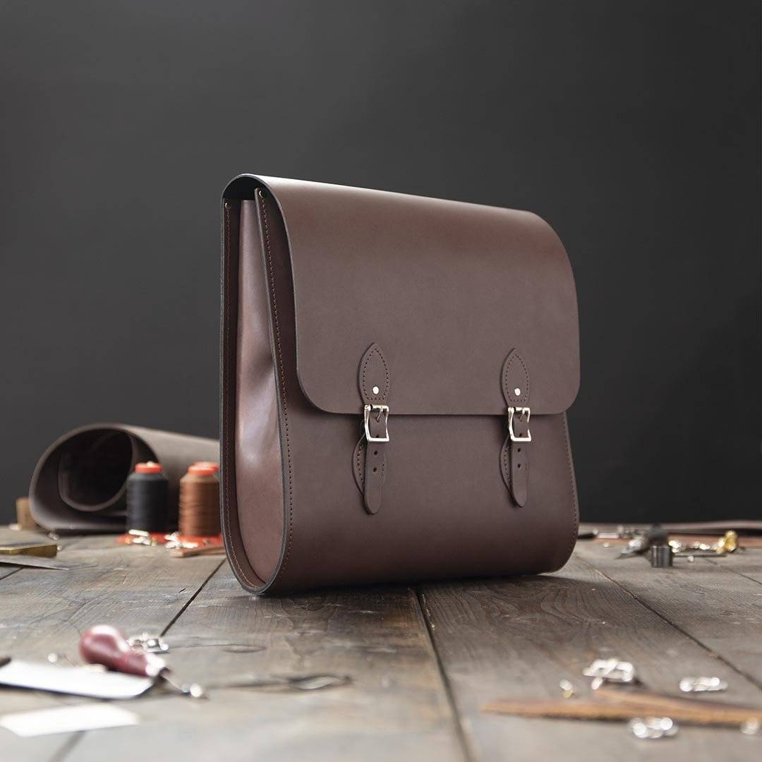 Brown Broad Leather Backpack