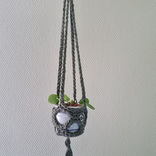 Gehaakte plantenhanger in Bohemian-style