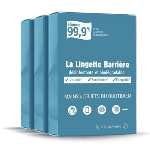 Lingette Barrière - Lingettes désinfectantes individuelles - 3x7