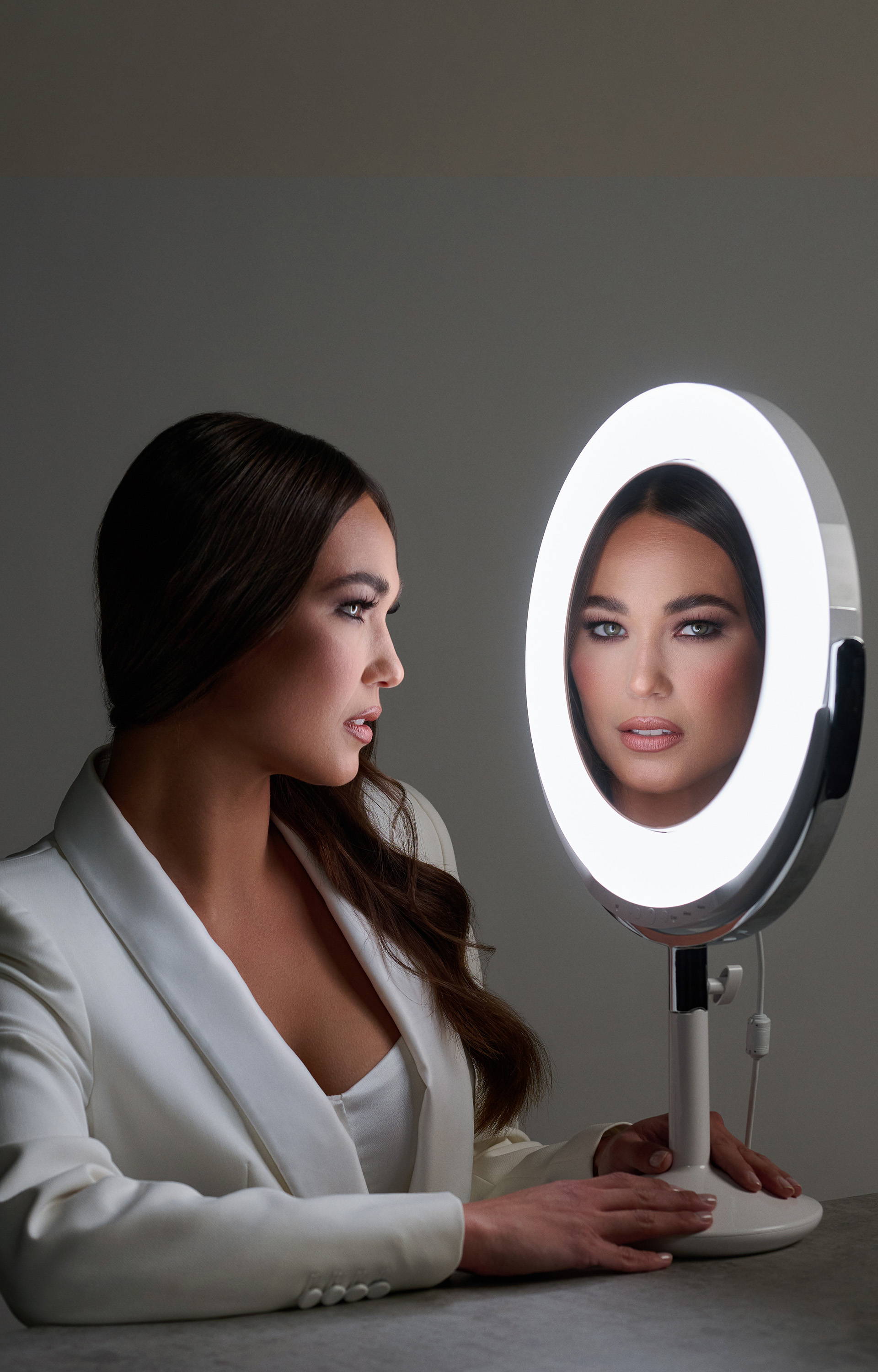 Ilios Lighting Makeup Mirror with Light Ring 5x magnified 10x vanity mirror tabletop 