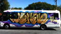 removing graffiti from bus