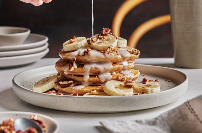 Pancakes végétaliens à la cannelle