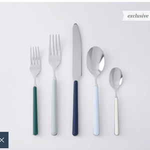 Mepra Italian Flatware, Fantasia Colorful Set, 5-Piece Set - Sea