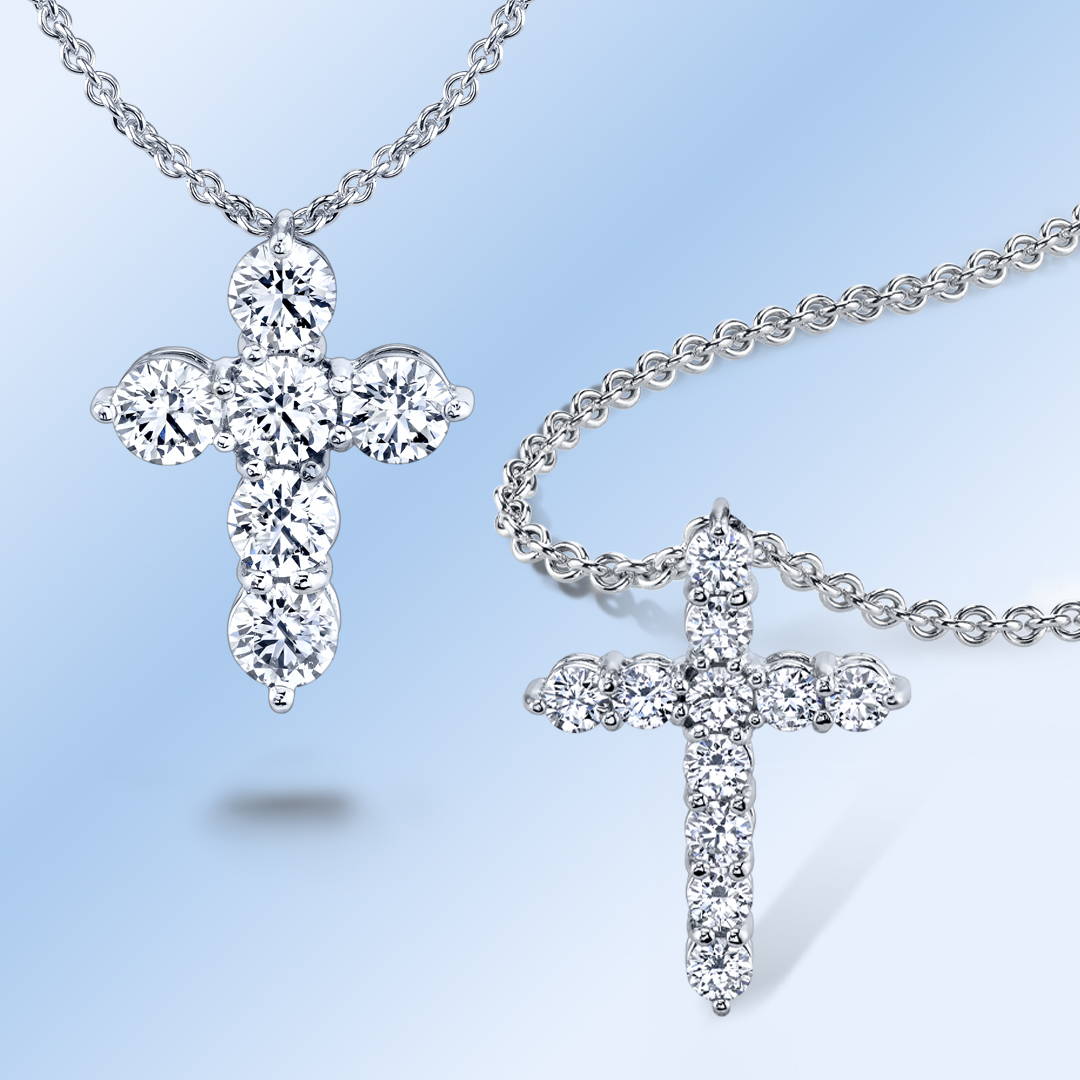 Diamond cross necklaces / pendants