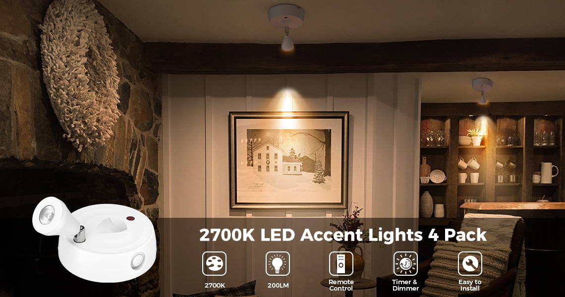 2700K Warm White LED Spotlights Wireless