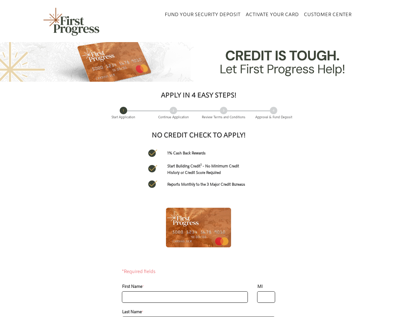 First Progress Platinum Select Mastercard® Secured Credit Card logo