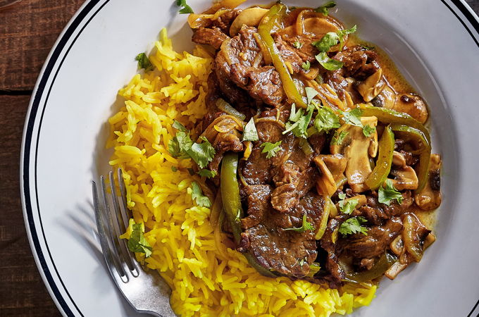 Beef Stir-Fry with Green Peppers and Mushrooms