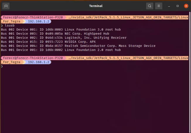 lsusb command's result