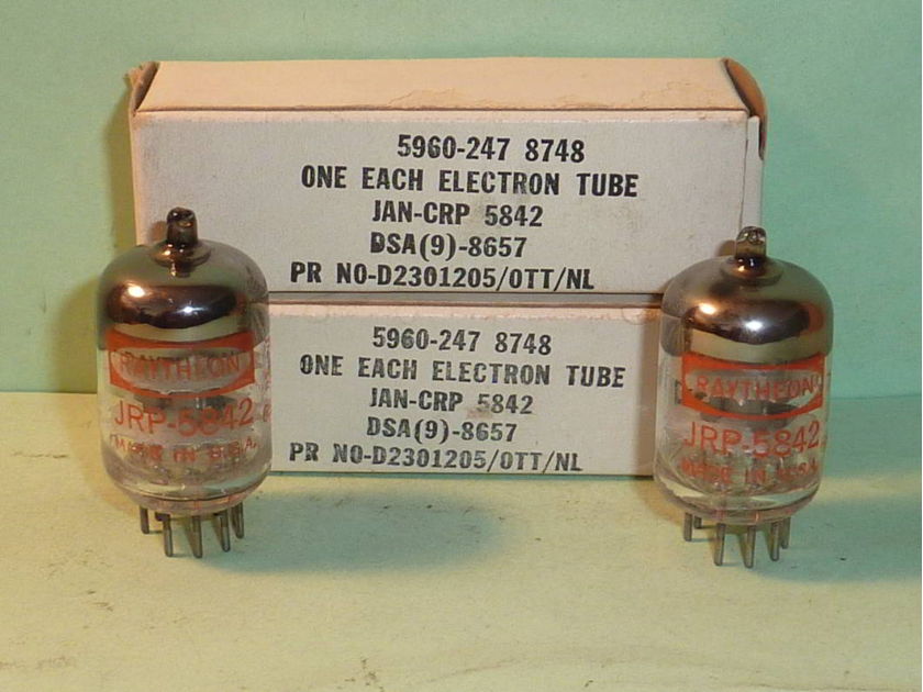 Raytheon 5842 417A Windmill Getter Tubes, Matched Pair, Tested, NOS, NIB