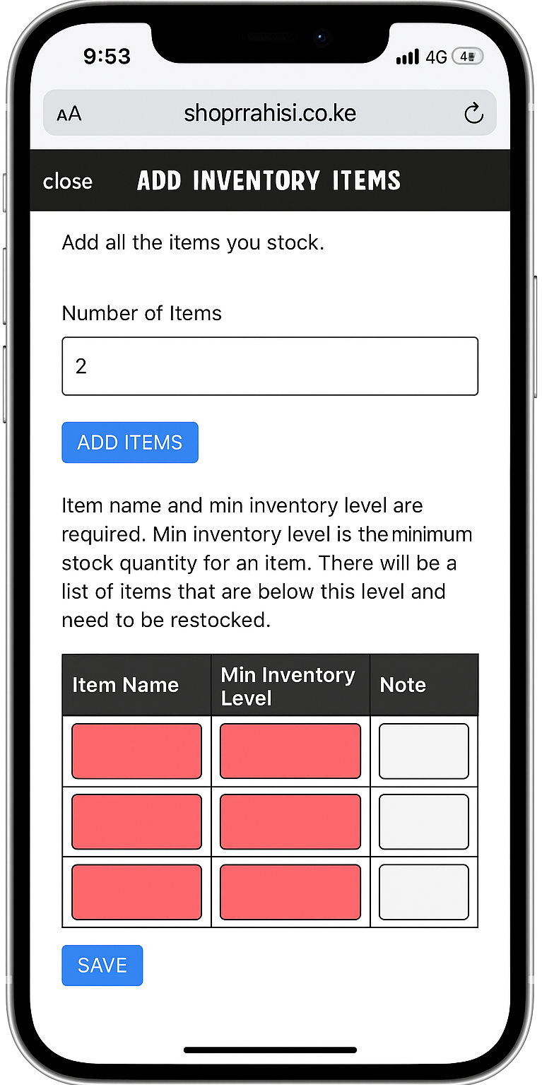 add inventory