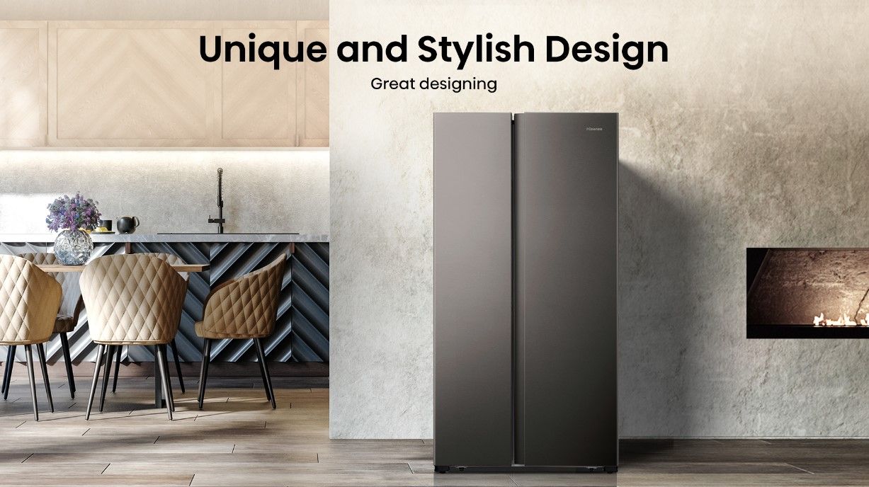 Hisense 516L Side by Side Fridge Freezer Inox H670SIT - Rochester