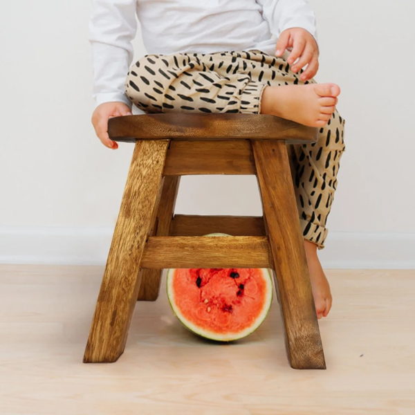 Children's Wooden Stool Monkey face Chair Toddlers Step sitting Stool - Image 6