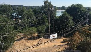 querfeldein hochseilgarten hängeseilbrücken blick auf unterbacher see