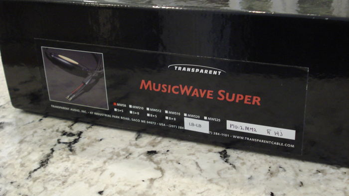 Transparent Audio MusicWave Super speaker cable 10 feet...