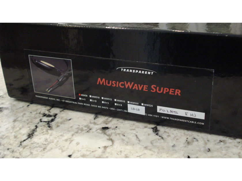 Transparent Audio MusicWave Super speaker cable 10 feet, lb to lb. New in Box