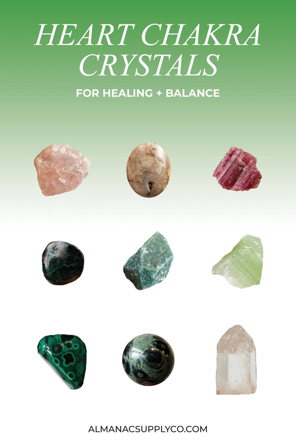 Heart Chakra Crystals for Healing + Balance