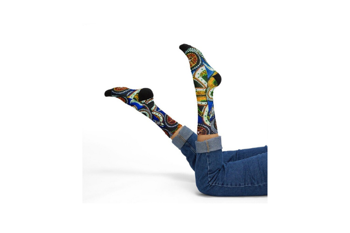 Vibrant Print Fleece Socks - Artistic Crew Socks - Image 4