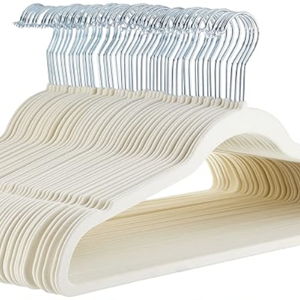 Clothes Hangers, Pack of 100, Ivory/Silver