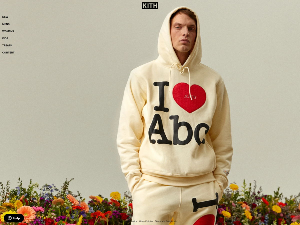 Screenshot of Kith, from the ecommerce websites collection.